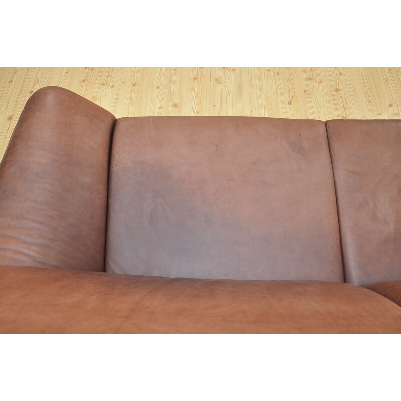 Vintage 3 seater leather sofa by Laauser