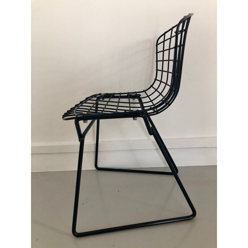 Vintage black kid's chair by Harry Bertoia for Knoll