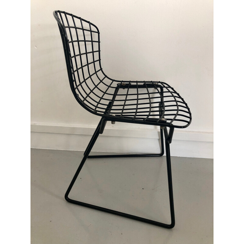 Vintage black kid's chair by Harry Bertoia for Knoll