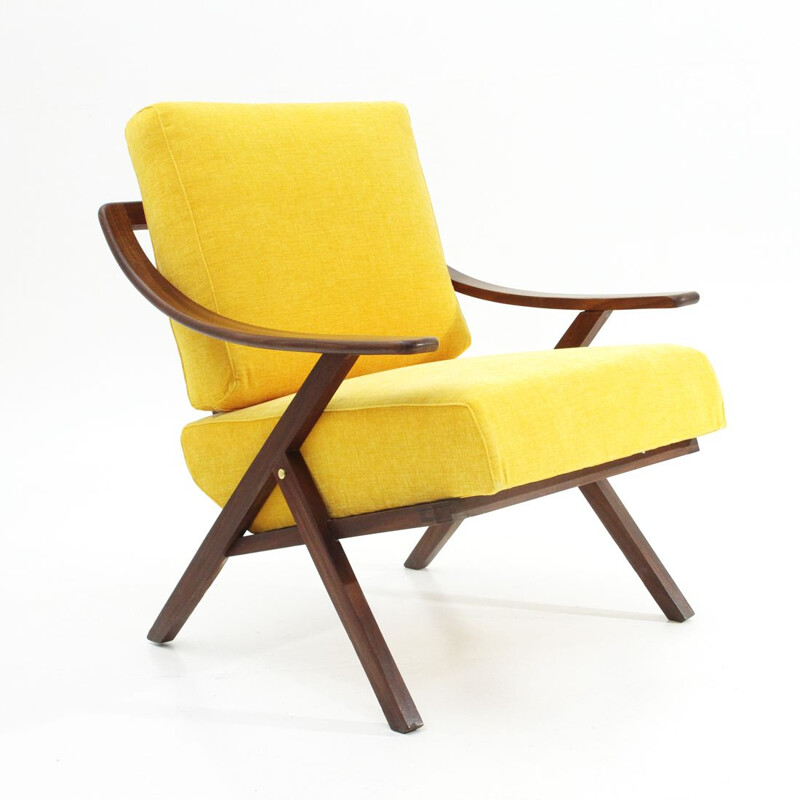 Vintage Italian yellow armchair