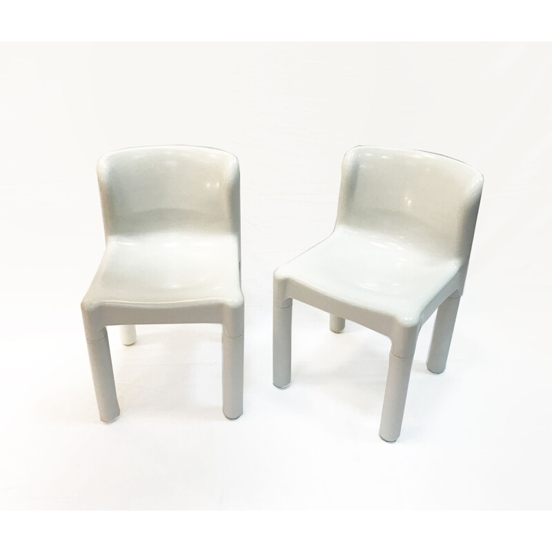 Paire de chaises vintage 4875 par Carlo Bartoli pour Kartell, Italie