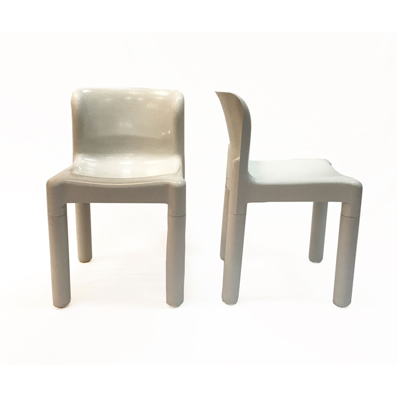 Pair of vintage chairs 4875 by Carlo Bartoli for Kartell, Italy