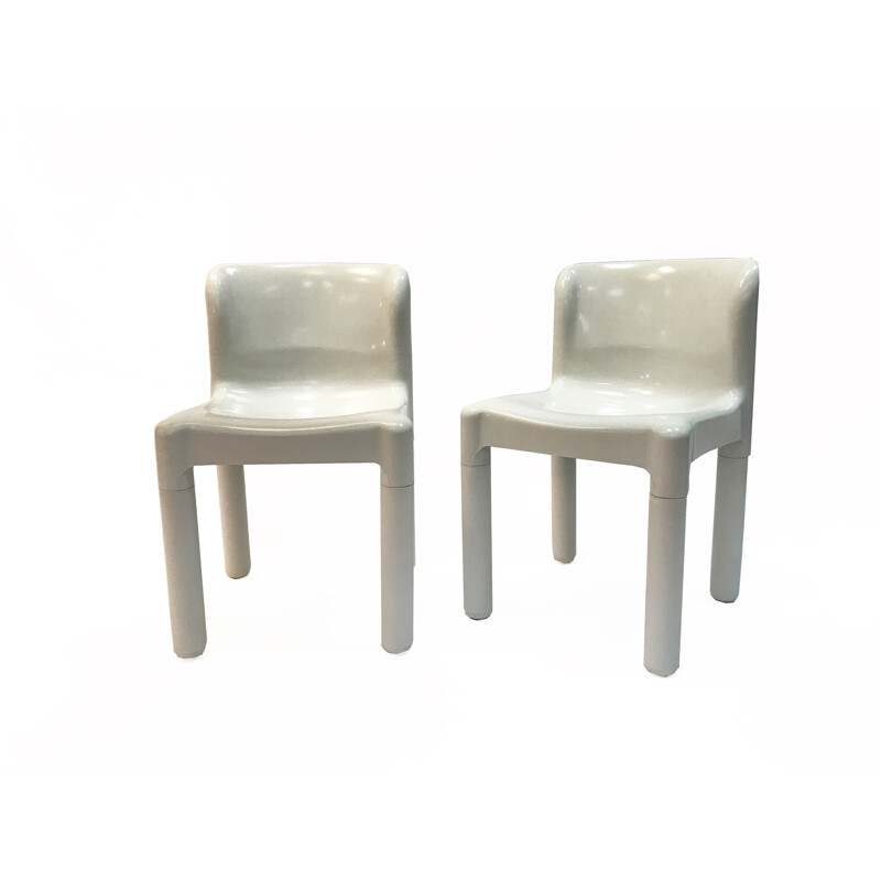 Pair of vintage chairs 4875 by Carlo Bartoli for Kartell, Italy