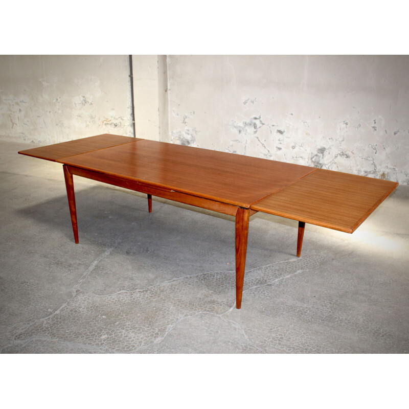 Vintage table in teak with extension Sibast 