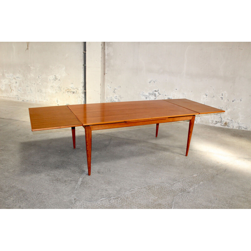 Vintage table in teak with extension Sibast 