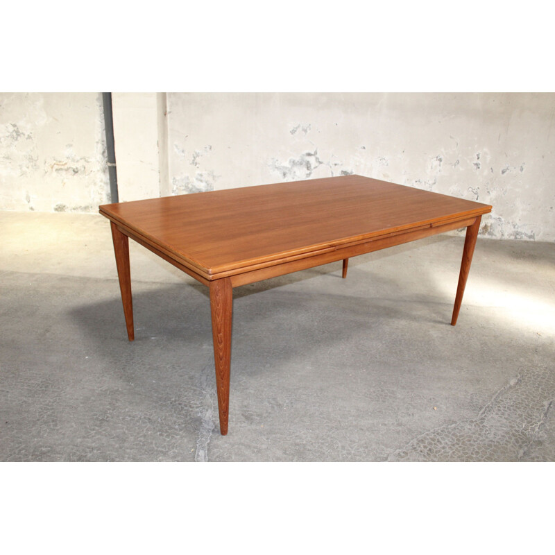 Vintage table in teak with extension Sibast 