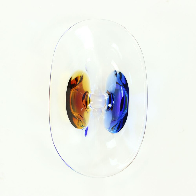 Vintage metal glass bowl by Frantisek Zemek, 1960