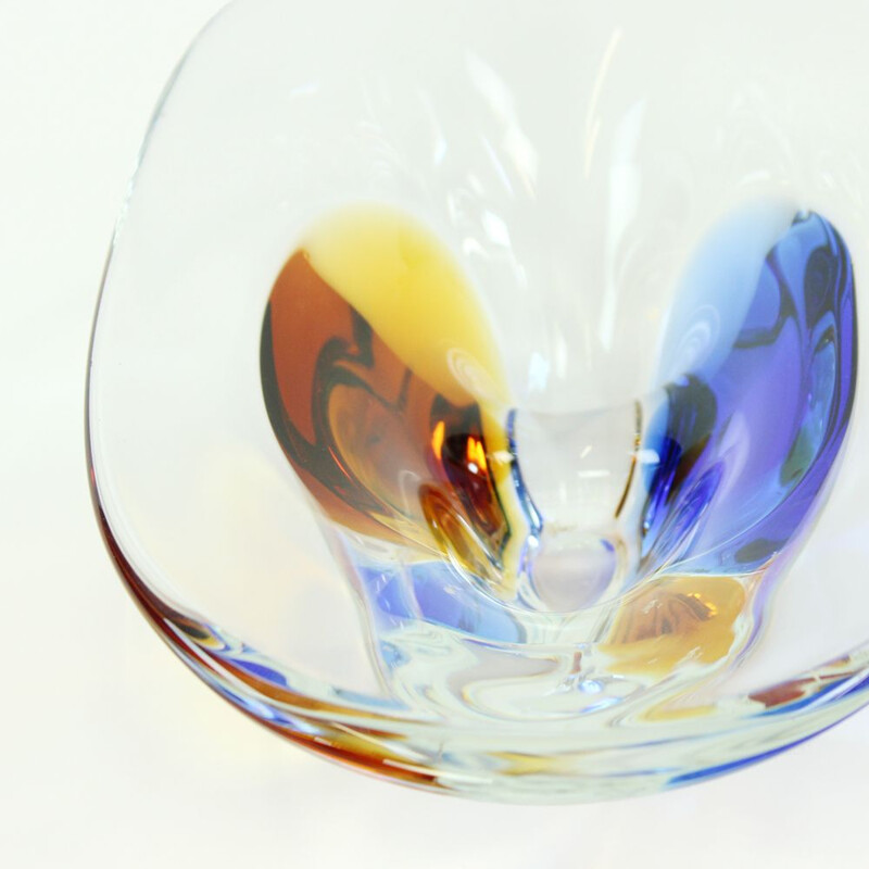 Vintage metal glass bowl by Frantisek Zemek, 1960