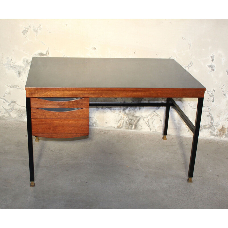 Vintage desk in mahogany ARP Minvielle 1950s