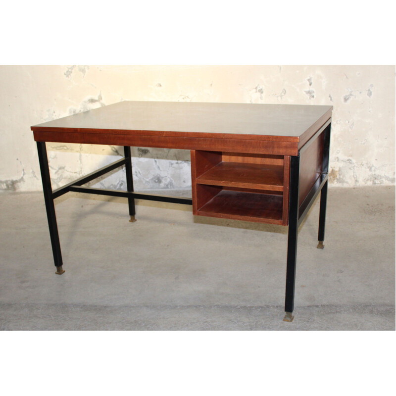 Vintage desk in mahogany ARP Minvielle 1950s