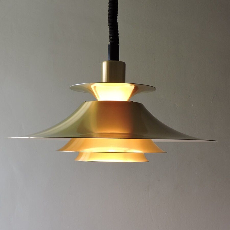 Vintage hanging lamp Erik Baslev for Fog & Morup Denmark 60s 