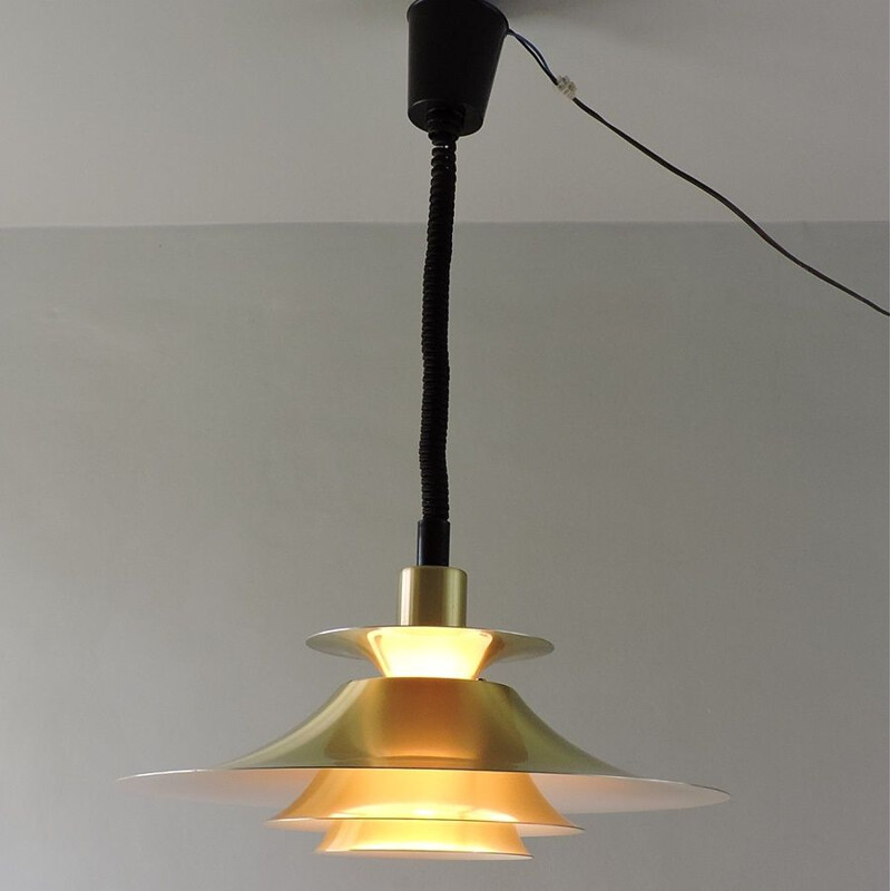 Vintage hanging lamp Erik Baslev for Fog & Morup Denmark 60s 