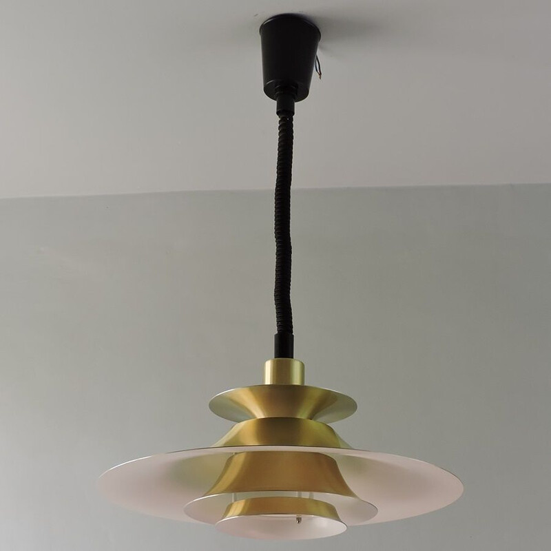 Vintage hanging lamp Erik Baslev for Fog & Morup Denmark 60s 