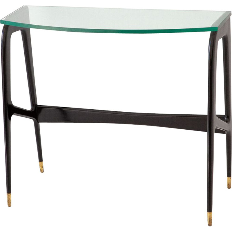 Black Italian console in wood and glass