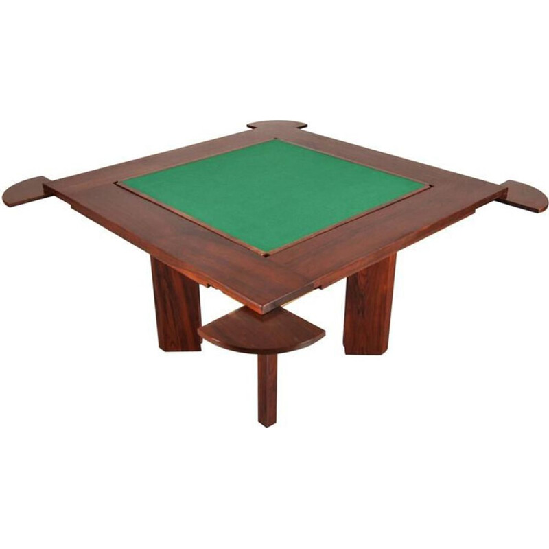 Vintage gaming table in solid rosewood