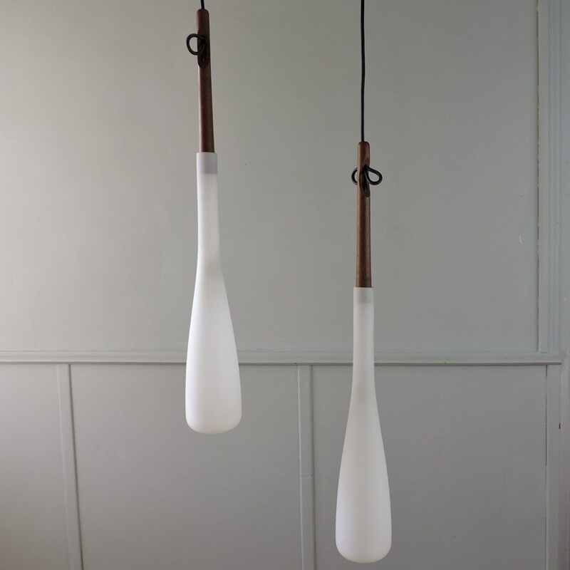 Vintage hanging lamp Uno & Osten Kristiansson Sweden 60s