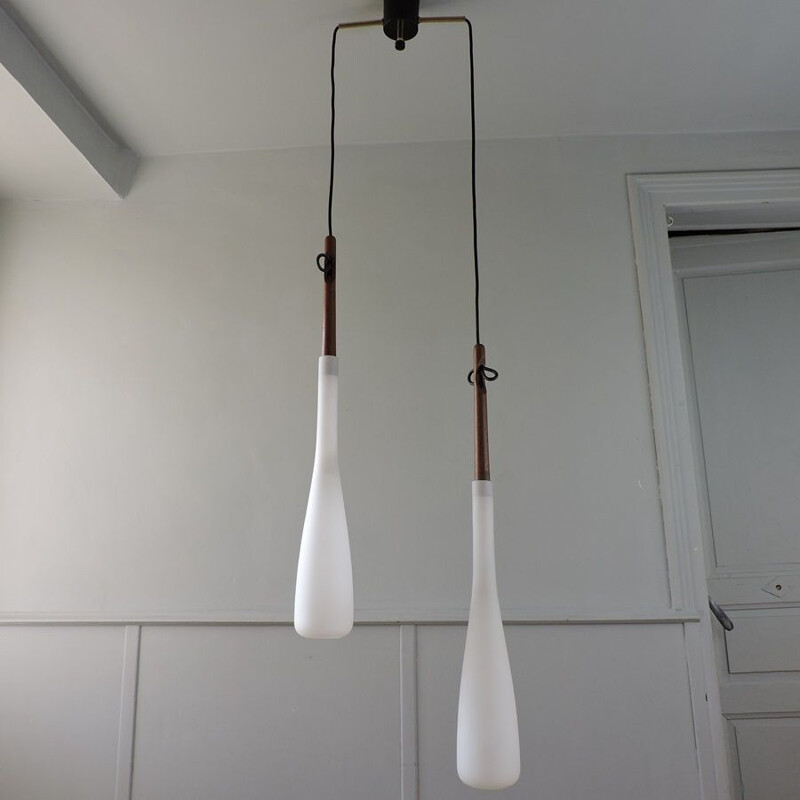 Vintage hanging lamp Uno & Osten Kristiansson Sweden 60s