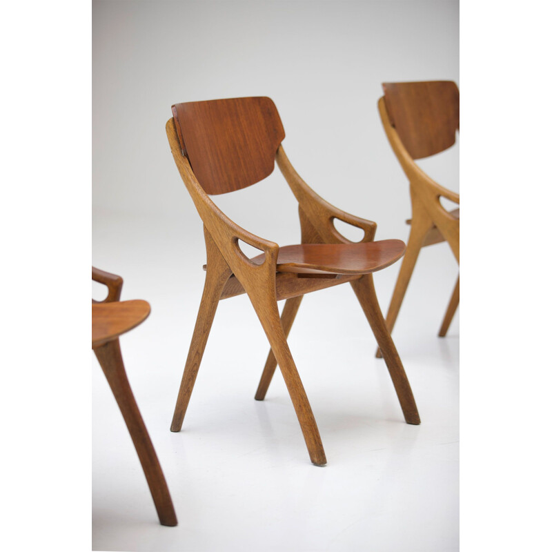4 chaises à repas vintage en chêne par Arne Hovmand Olsen,1958 