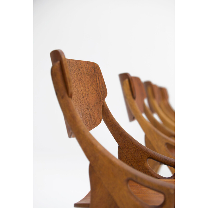 Vintage set of 4 dining chairs in oak by Arne Hovmand Olsen,1958 