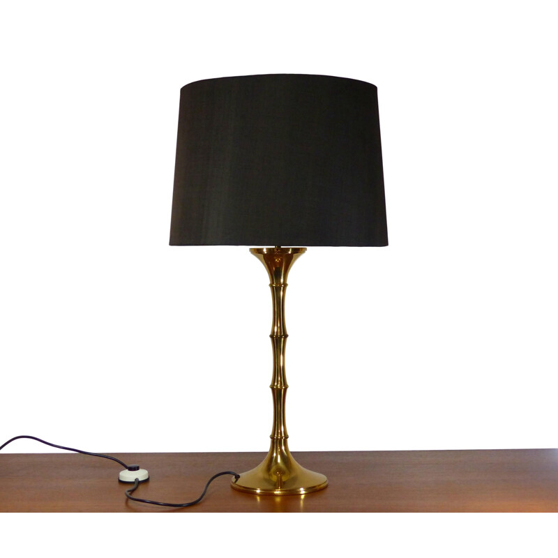 Vintage bambou table lamp in brass by Ingo Maurer,1970