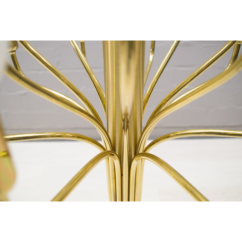 Vintage german Sputnik chandelier for WKR Leuchten in brass 1970s