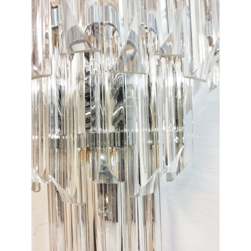 Vintage wall lamp by Paolo Venini  in Murano glass and chromed metal