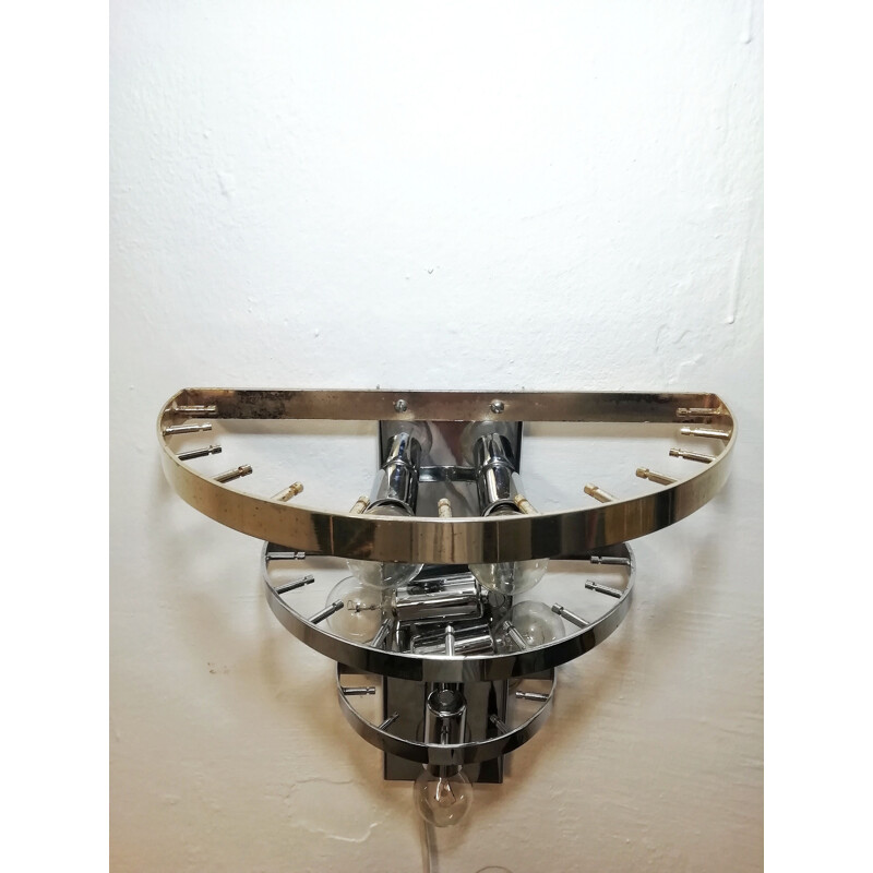 Vintage wall lamp by Paolo Venini  in Murano glass and chromed metal