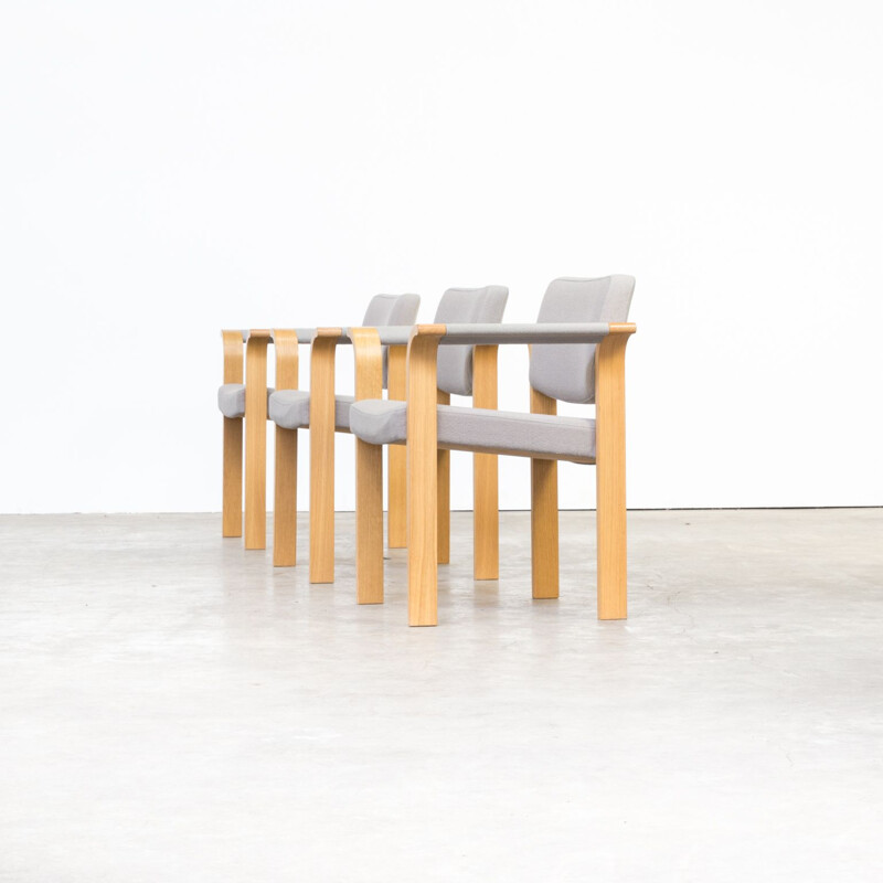 Set of 3 vintage chairs for Magnus Olesen in birchwood 1960