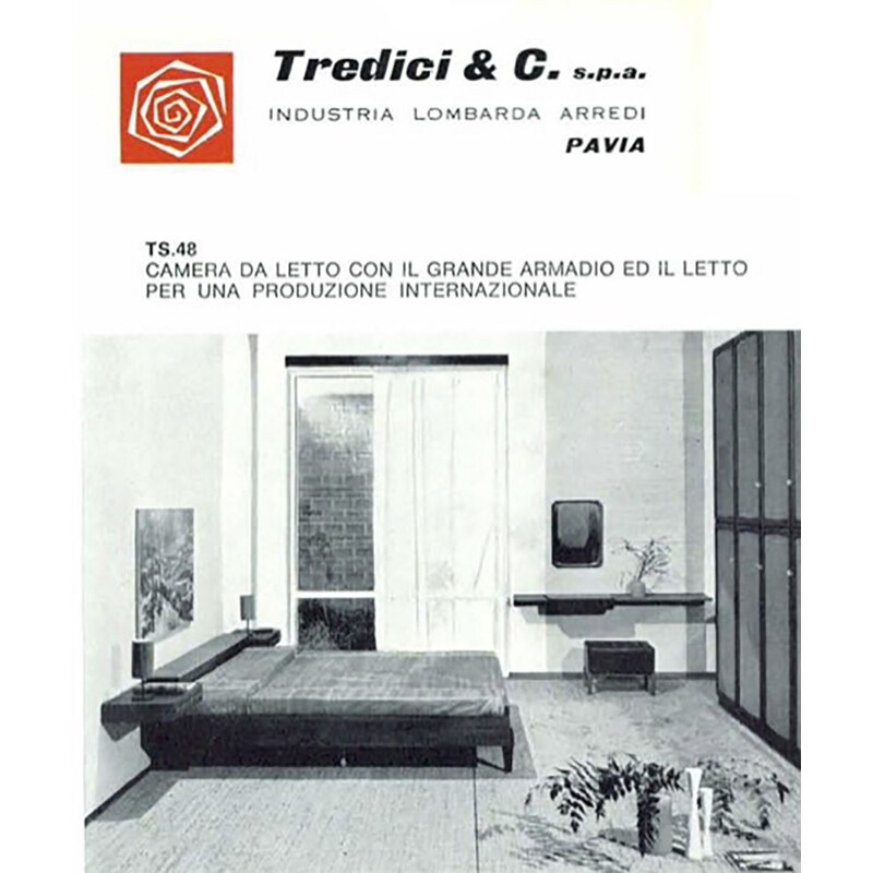 Console vintage italienne pour Tredici en bois et métal 1950