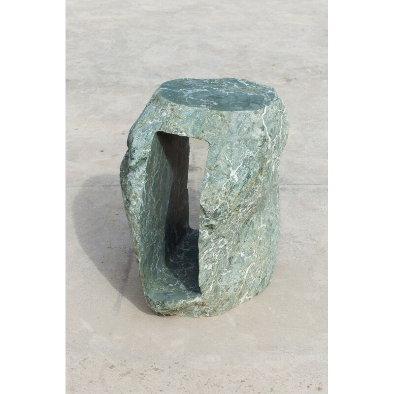 Vintage side table in green stone by Rooms 2018