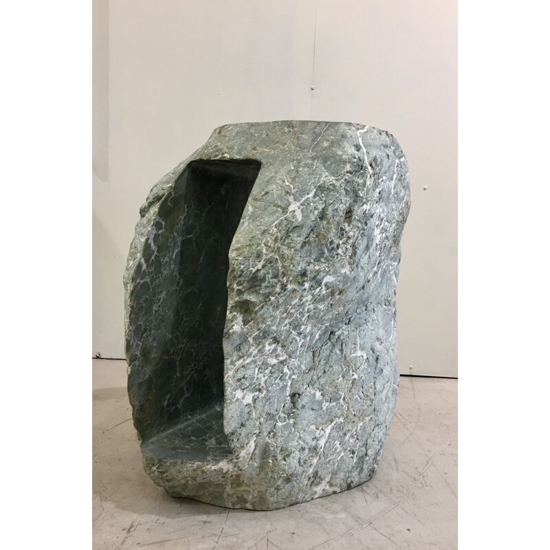 Vintage side table in green stone by Rooms 2018