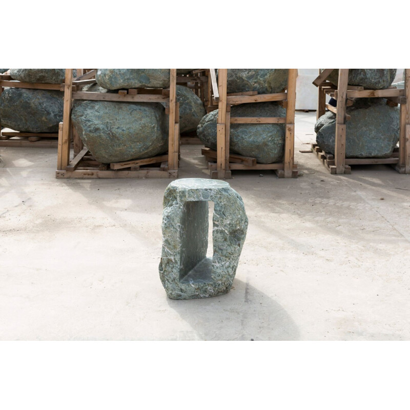 Vintage side table in green stone by Rooms 2018