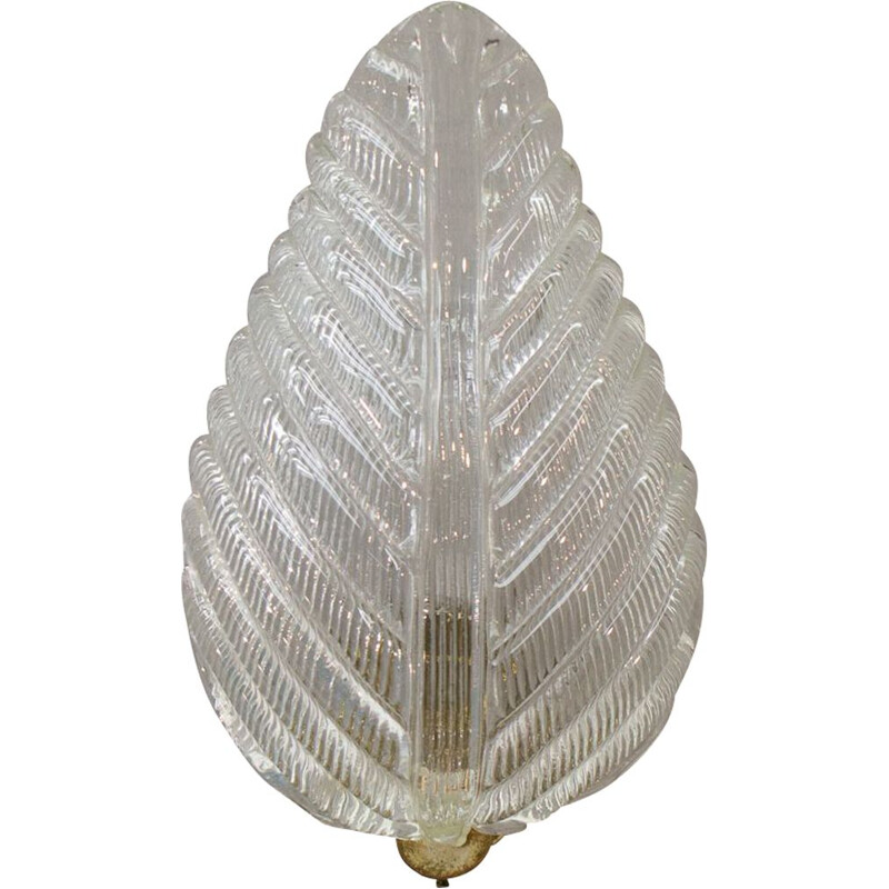 Set of 2 vintage leaf sconces in Murano glass 1950