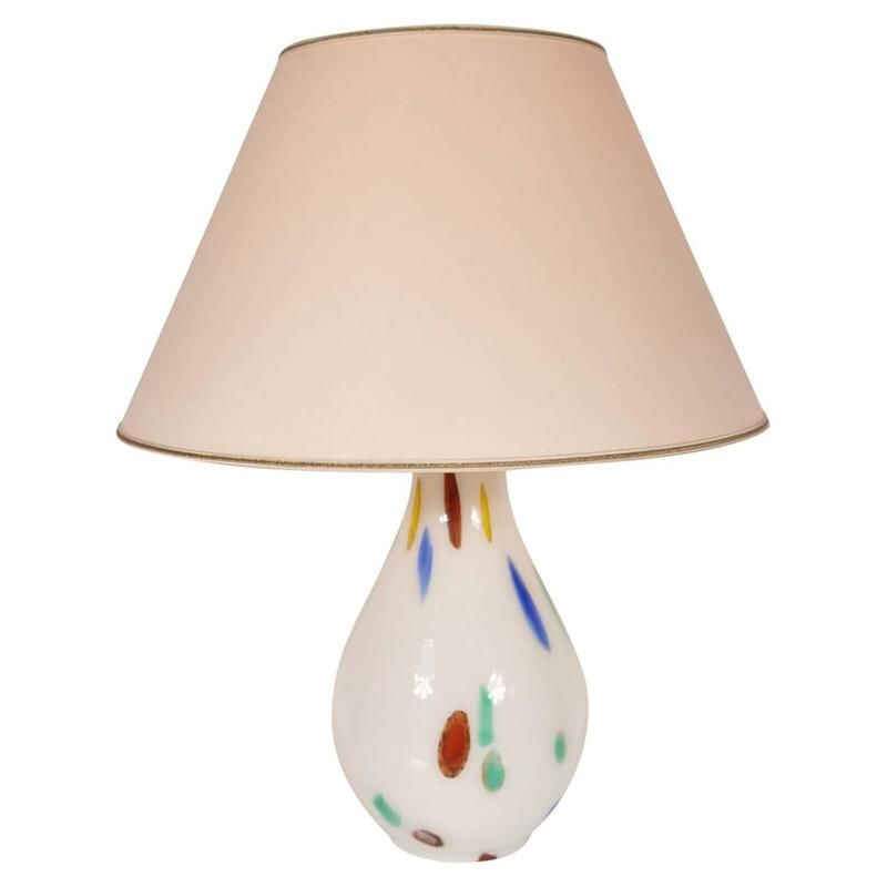 Lampada da tavolo in vetro di Murano vintage di Dino Martens e Aureliano Toso, 1960