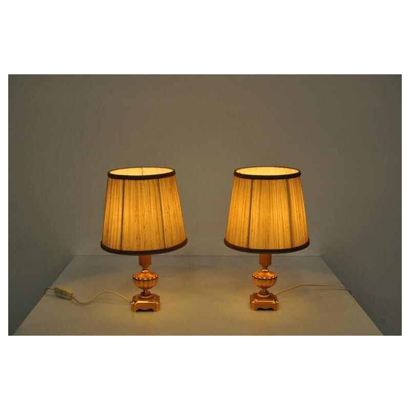 2 lampes de table Italienne vintage par Gaetano Sciolarii,1970