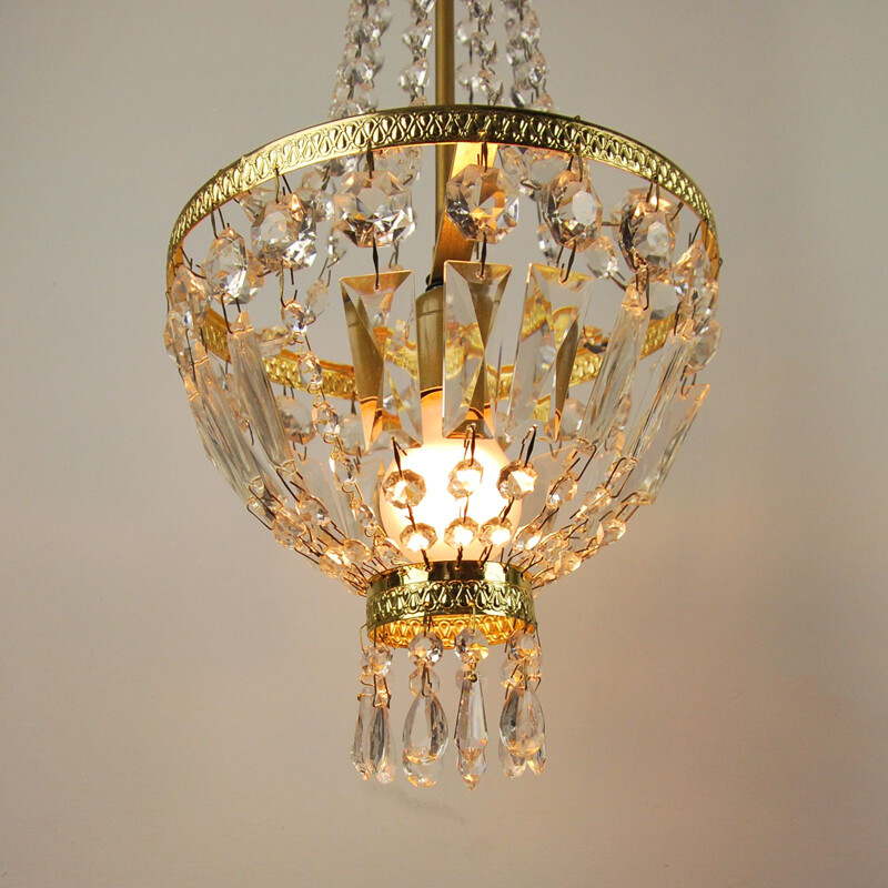 Vintage crystal chandelier,Italy,1970