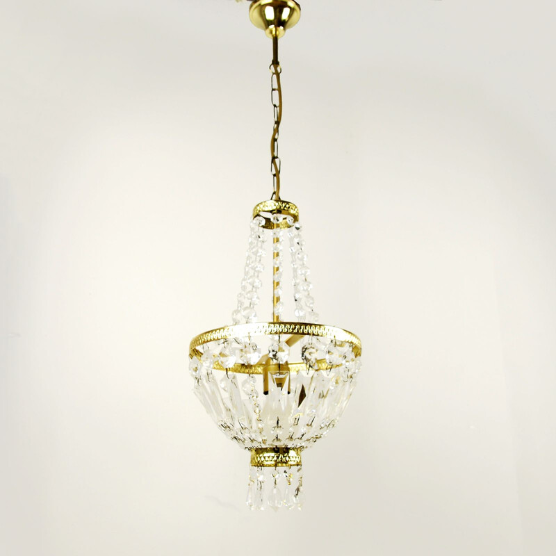 Vintage crystal chandelier,Italy,1970