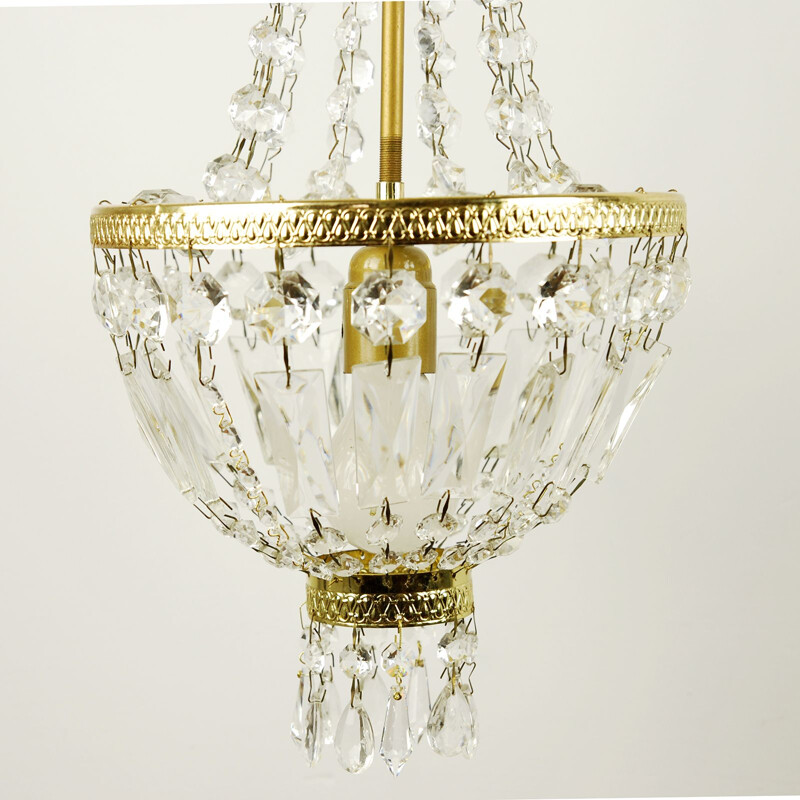 Vintage crystal chandelier,Italy,1970