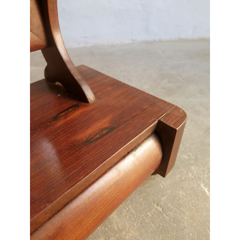 Vintage mirror table in rosewood with drawer,1930