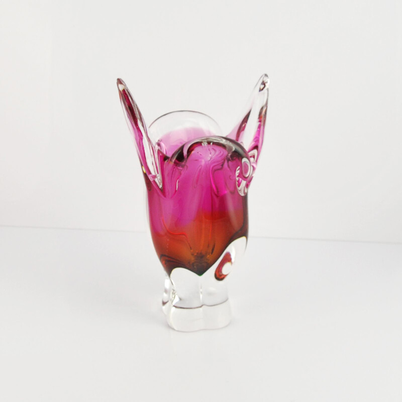 Vase vintage en verre pour Sklarna Chribska 1960