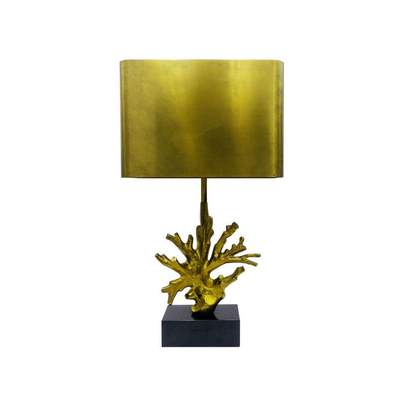 Lampe vintage pour Maison Charles en bronze et laiton 1970