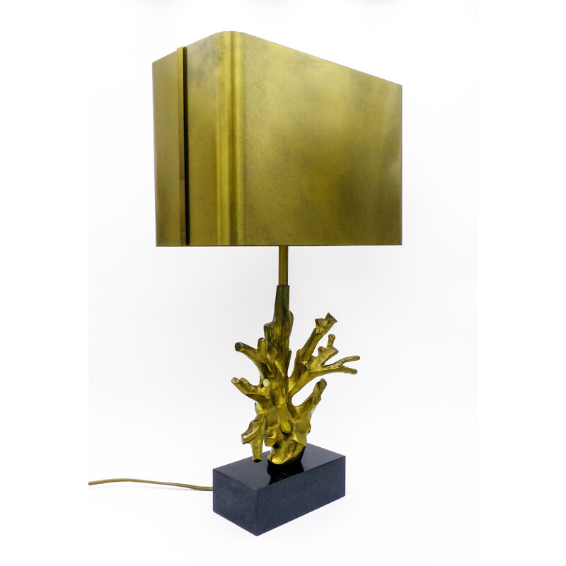 Lampe vintage pour Maison Charles en bronze et laiton 1970