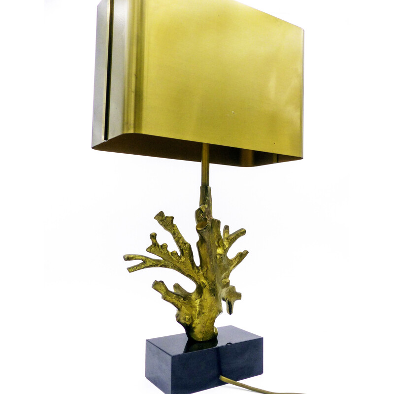 Vintage lamp for Maison Charles in bronze and brass 1970