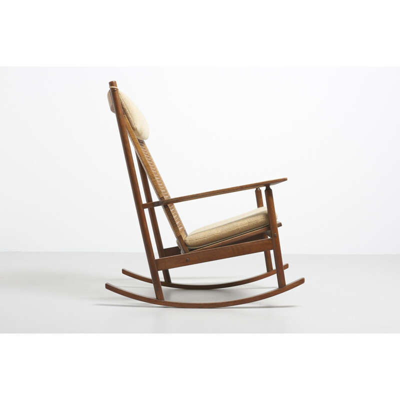 Vintage rocking chair for Juul Kristensen in teakwood 1950