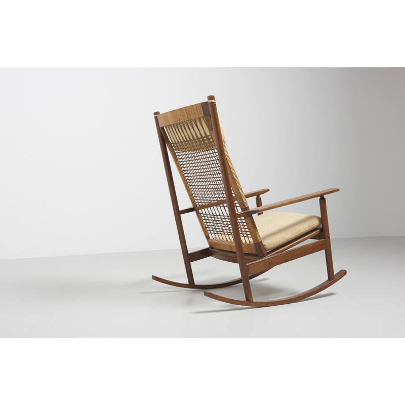 Vintage rocking chair for Juul Kristensen in teakwood 1950