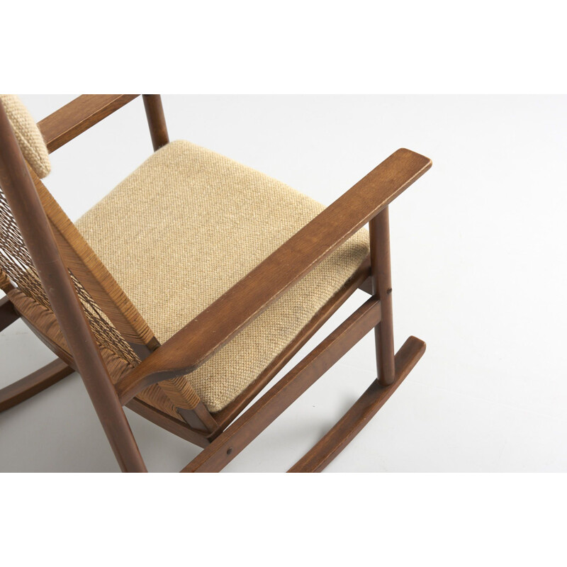 Vintage rocking chair for Juul Kristensen in teakwood 1950