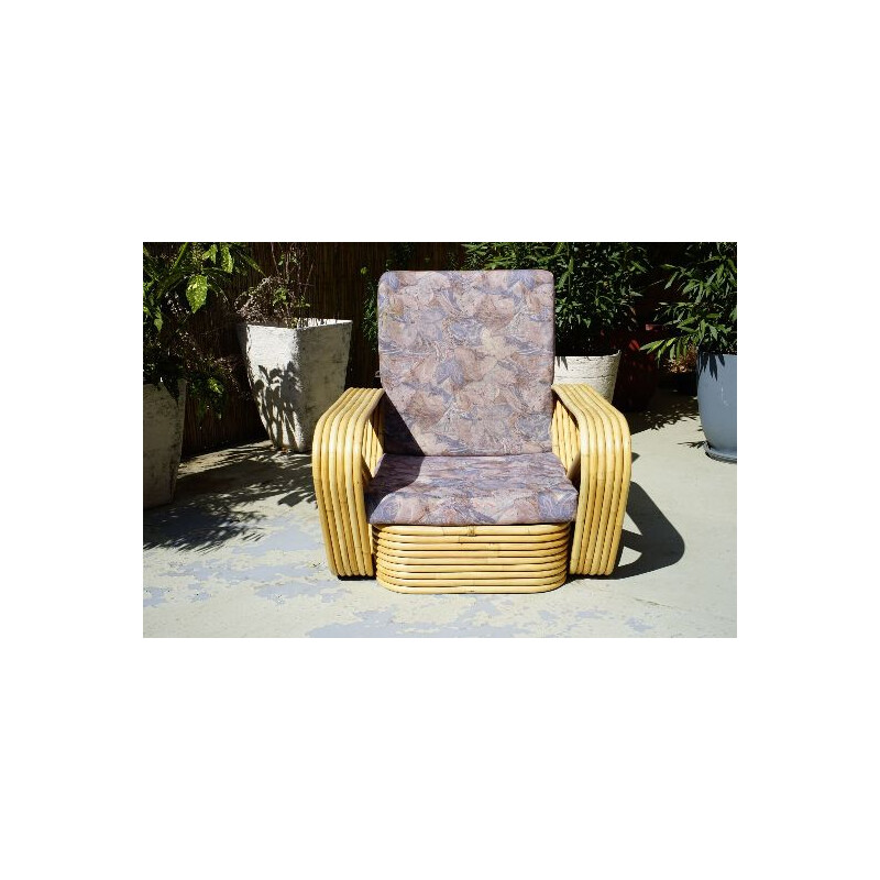 Vintage lounge rattan pretzel chair