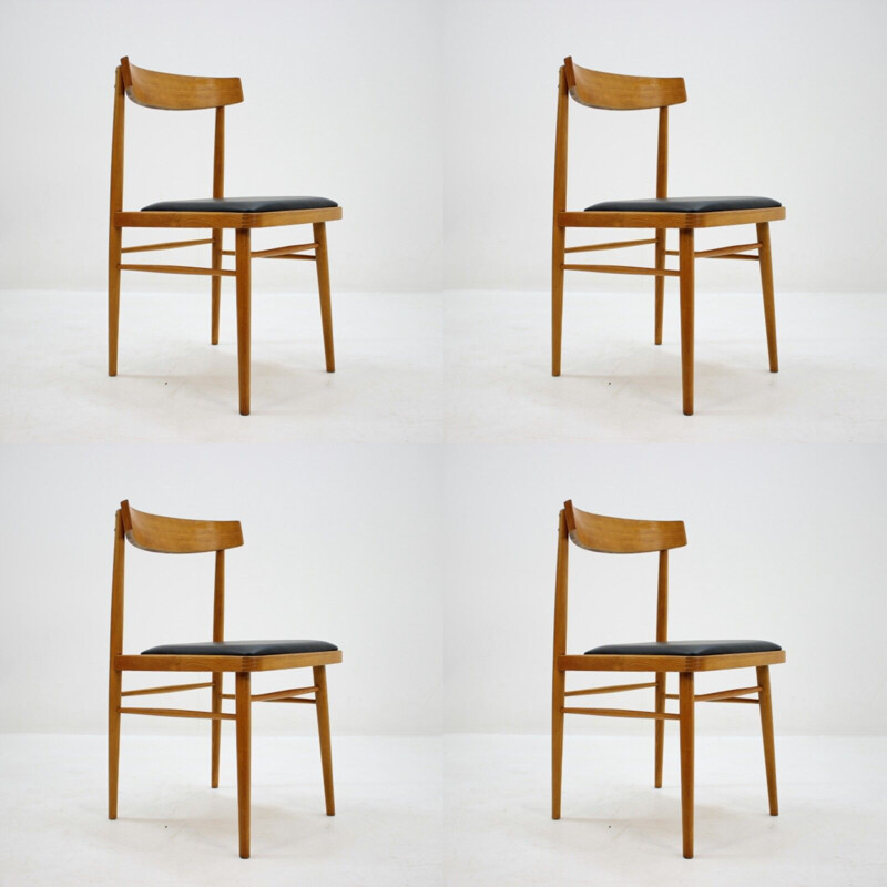 Set of 4 vintage scandinavian dining chairs