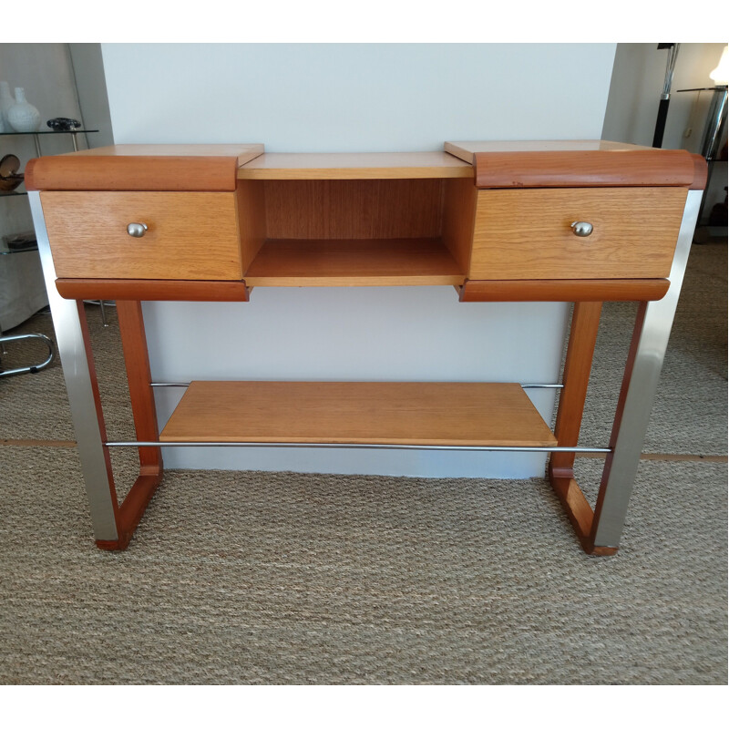 Vintage wood and metal 1970 console