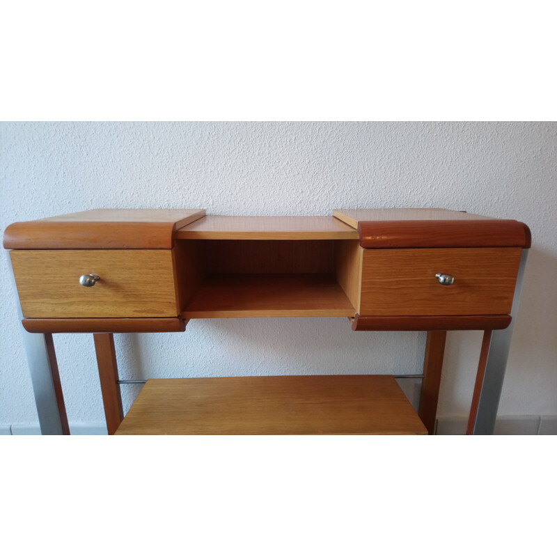 Vintage wood and metal 1970 console